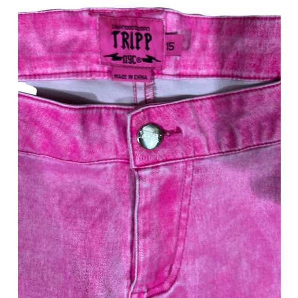 TRIPP NYC DAANG GOODMAN pants womens 15 pink zipper pockets Goth Steampunk - Picture 2 of 8